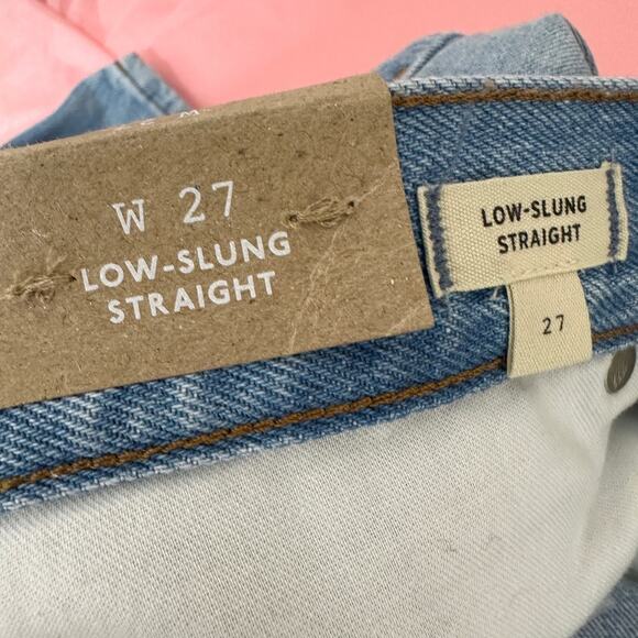 Madewell Low Slung Straight Jeans Sevilla Wash Blue Straight Slouchy US 27 NWT - Picture 13 of 16
